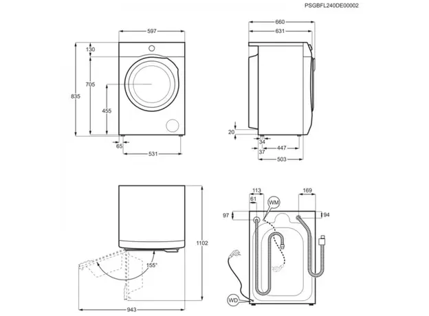 სარეცხი მანქანა Electrolux EW8FG5602CDE 11KG, 5 image
