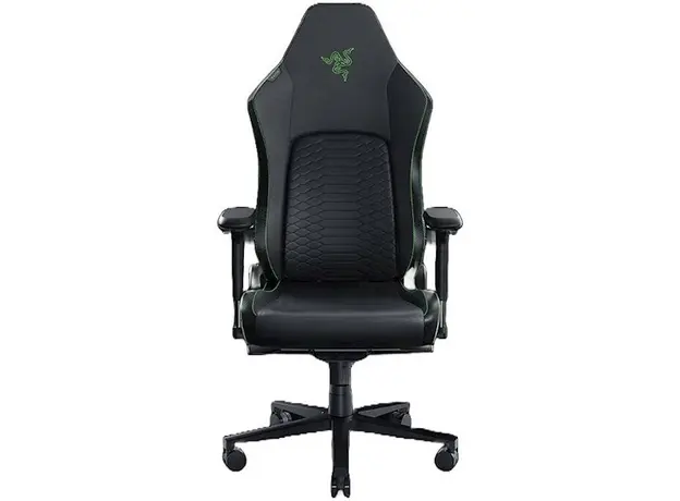 სათამაშო სავარძელი Razer chair Iskur V2 EPU Leather, 4D-Armrests, black-green, 2 image