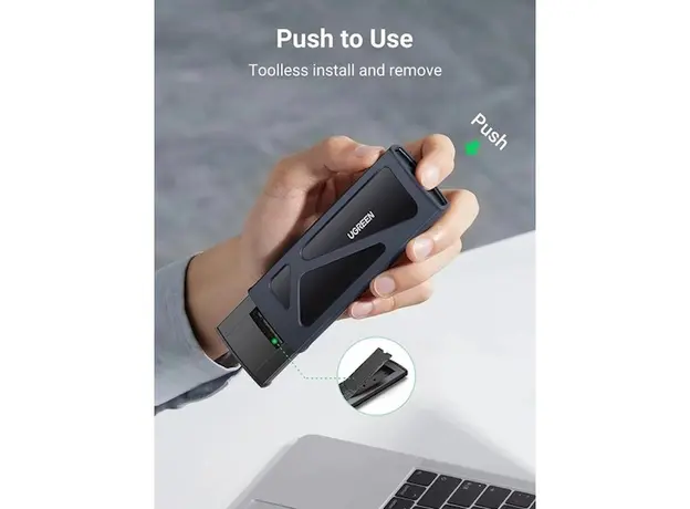 მყარი დისკის ქეისი UGREEN CM578(15512), M.2 NVMe SSD Enclosure Adapter, Grey, 4 image