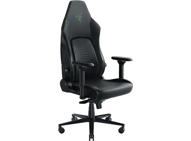 სათამაშო სავარძელი Razer chair Iskur V2 EPU Leather, 4D-Armrests, black-green, 3 image