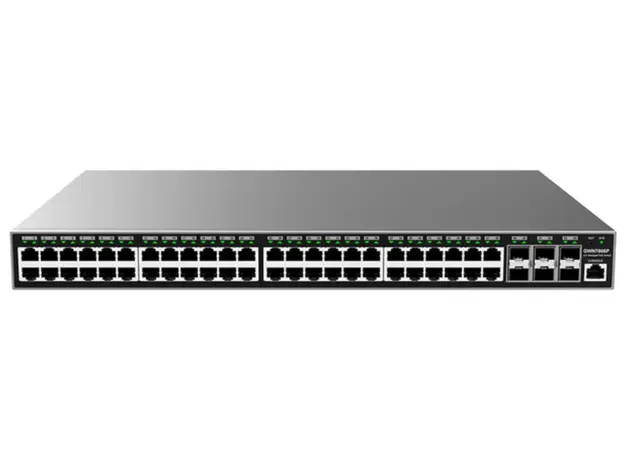 სვიჩი Grandstream GWN7806P, Layer 2+ Managed Network Switch, 48x GbE RJ45 PoE 802.3 af/at, up to 30W per port, 360W total power budget, 6x SFP+, stackable