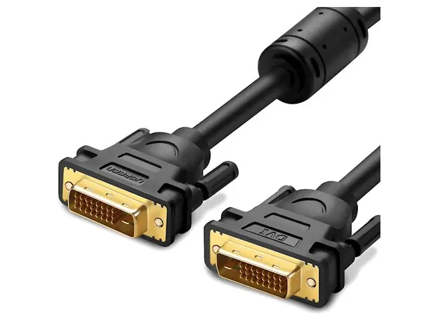 DVI კაბელი UGREEN DV101 (11607), DVI 24+1 Male To Male, 3m, Black