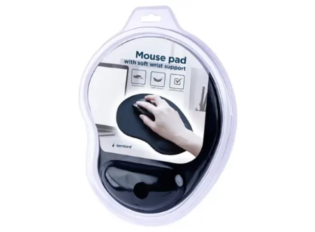 მაუსპადი Gembird MP-ERGO-01 Mouse pad with soft wrist support Black, 3 image