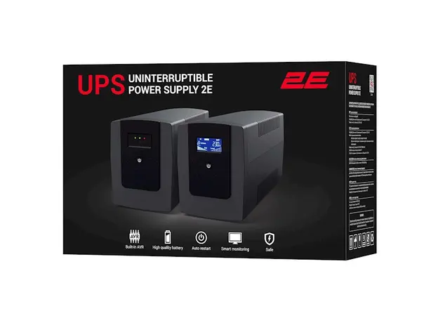 უწყვეტი კვების წყარო 2E ED1500, 1500VA, 900W, LED, 3 x Schuko, Black, 3 image