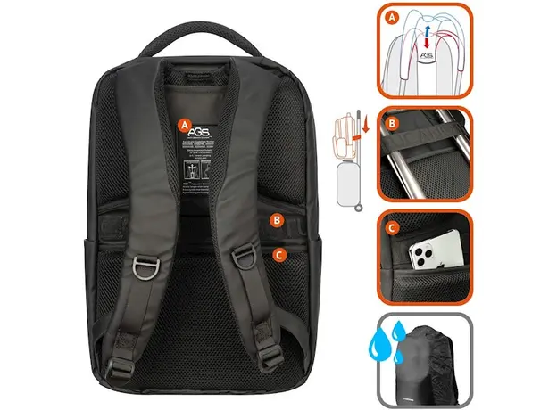 ნოუთბუქის ჩანთა Tucano LUNAR BACKPACK 15.6" BLACK, 4 image