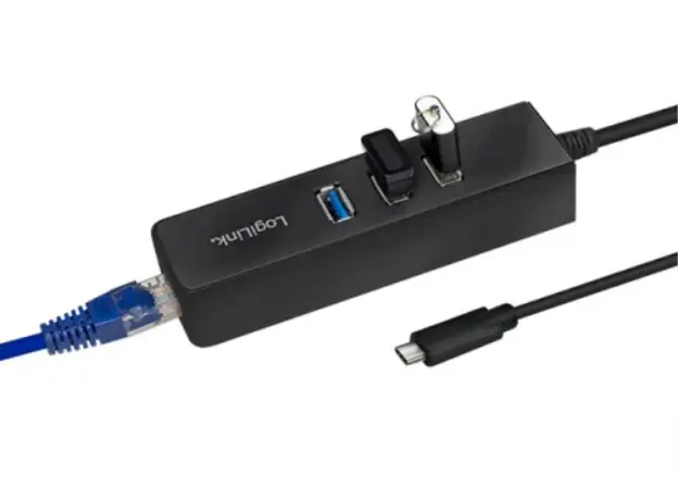 ადაპტერი Logilink UA0283 Gen 1 USB-C Hub 3-Port USB3.2 with with Gigabit LAN, 3 image