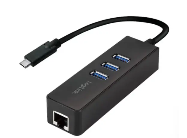 ადაპტერი Logilink UA0283 Gen 1 USB-C Hub 3-Port USB3.2 with with Gigabit LAN