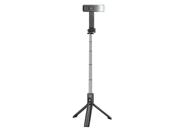 მობილურის სამაგრი Hoco K15 Treasure aluminum alloy fill light gimbal version live broadcast support black, 5 image