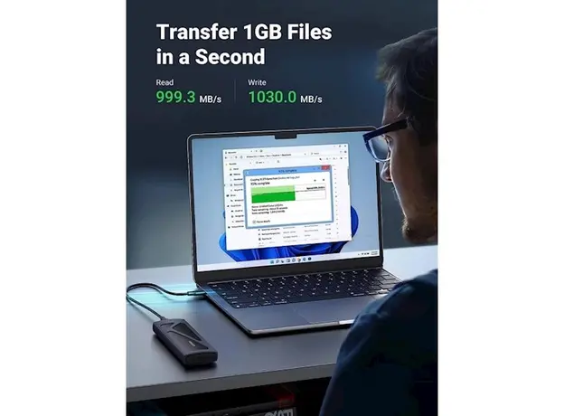 მყარი დისკის ქეისი UGREEN CM578(15512), M.2 NVMe SSD Enclosure Adapter, Grey, 6 image