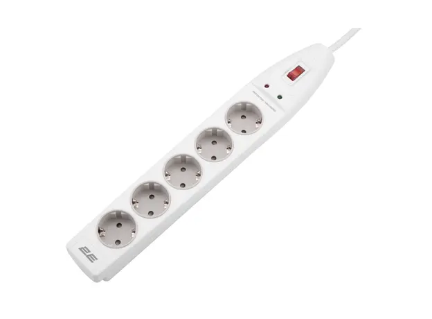 დენის გამანაწილებელი 2Е 2E-SP515M2WH, 5 Socket, 2m, Power Strip With Surge Protector, White, 2 image