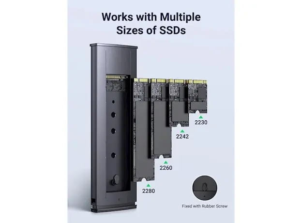 მყარი დისკის ქეისი UGREEN CM578(15512), M.2 NVMe SSD Enclosure Adapter, Grey, 7 image