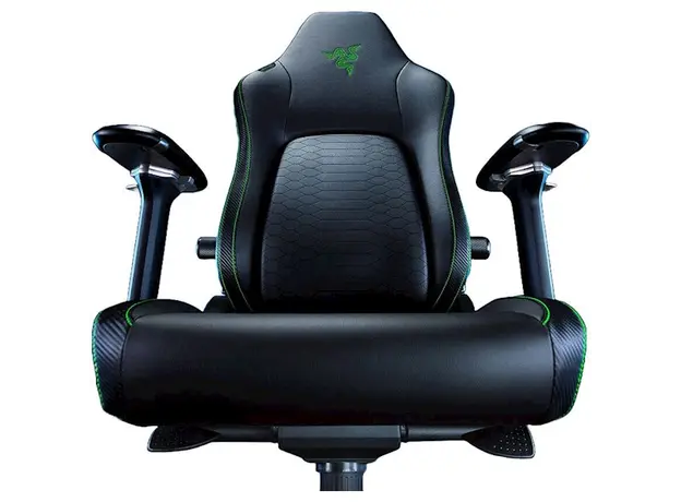 სათამაშო სავარძელი Razer chair Iskur V2 EPU Leather, 4D-Armrests, black-green, 5 image