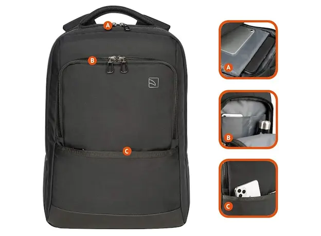 ნოუთბუქის ჩანთა Tucano LUNAR BACKPACK 15.6" BLACK, 3 image