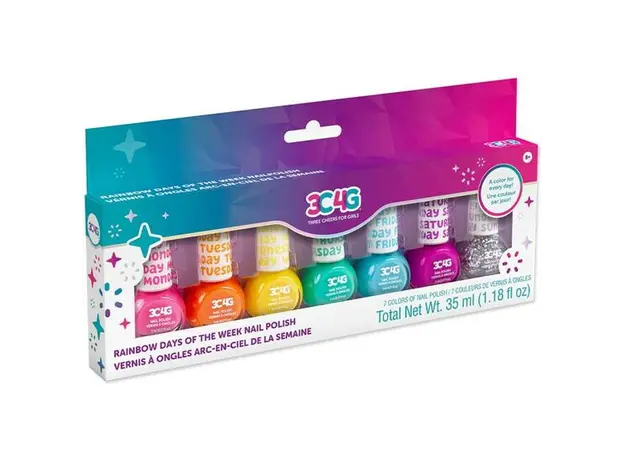 საბავშვო ლაქის ნაკრები Make It Real 3C4G Rainbow Days of the week Nail Polish