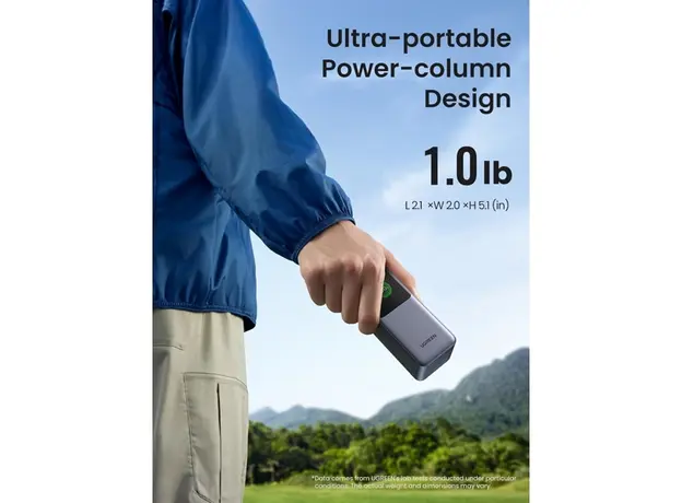 პორტატული დამტენი UGREEN PB721 (35524B) Nexode with Smart Digital Display, 20000mAh, Type-C, USB, Power Bank, Grey, 9 image
