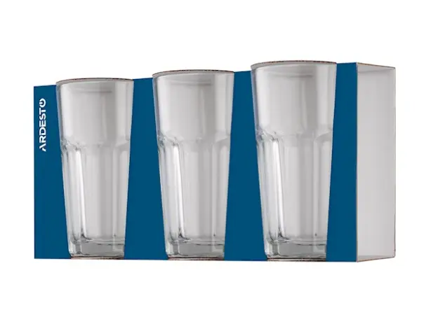 ჭიქების ნაკრები Ardesto Long Drink set Salerno 300 ml, 3 pcs, glass, 3 image