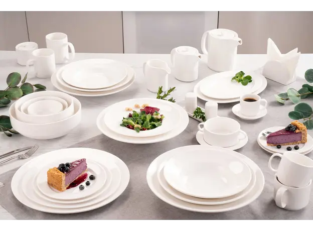 ფაიფურის თეფში Ardesto Dinner plate Prato, 25сm, porcelain, white, 8 image