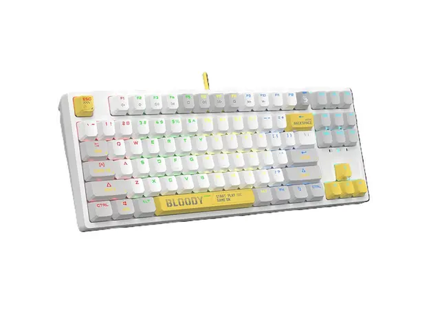 კლავიატურა A4Tech Bloody S87 RGB Mechanical Red Plus Switch Keyboard Energy White, 4 image