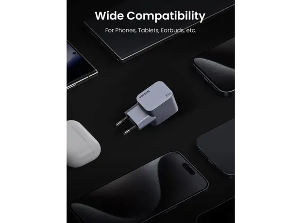 მობილურის დამტენი UGREEN X703 (35006) Nexode Pro, 30W, Type-C, Grey, 4 image