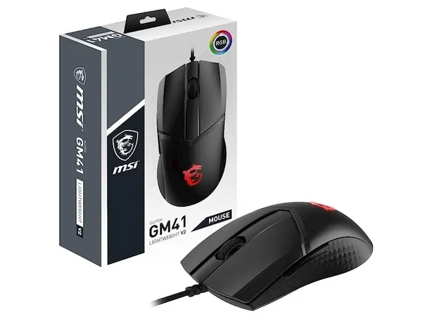 მაუსი MSI S12-0400D40-C54 GM41 LIGHTWEIGHT V2, Wired, USB, Gaming Mouse, Black, 5 image