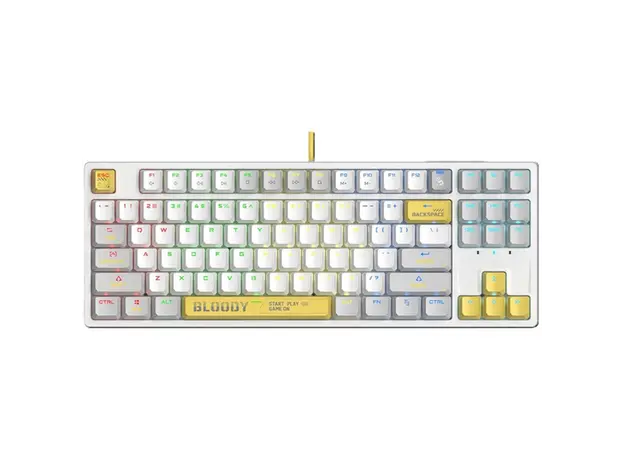 კლავიატურა A4Tech Bloody S87 RGB Mechanical Red Plus Switch Keyboard Energy White