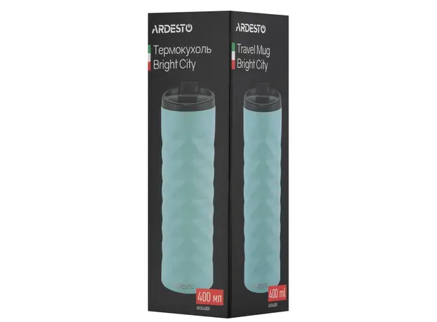 თერმოსი Ardesto Travel mug Bright City 400 ml, stainless steel, green, 5 image