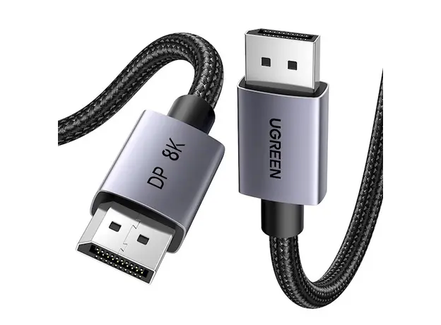 ვიდეო კაბელი UGREEN 25905, 8K DisplayPort To DisplayPort DP To DP Cable, 2M, Black/Gray, 2 image