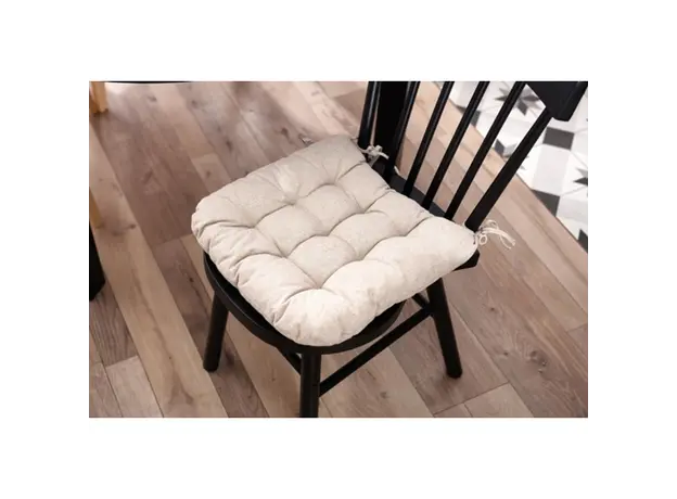 სკამის ბალიში Ardesto Sitpad Oliver, 40x40cm, 100% cotton, filling: 50% holofiber, 50% pp, beige, 4 image
