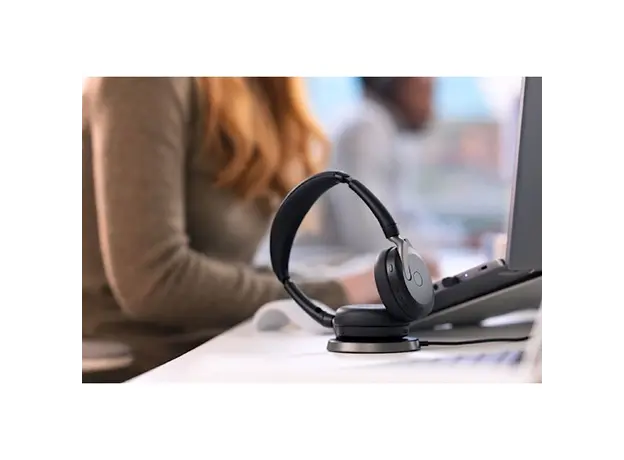 ყურსასმენის უსადენო დამტენი Jabra 14207-92 Evolve2 65 Flex, USB A, Wireless Charging Pad, Black, 3 image