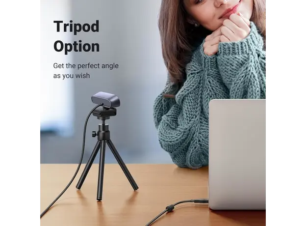 ვებკამერა UGREEN CM778 (35626), 2K, Built-in Microphone, Webcam, Black, 4 image