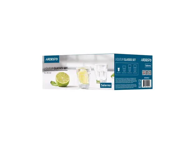 ჭიქების ნაკრები Ardesto Liqueur glasses set Salerno, 45ml, 6pcs, glass, transparent, 3 image