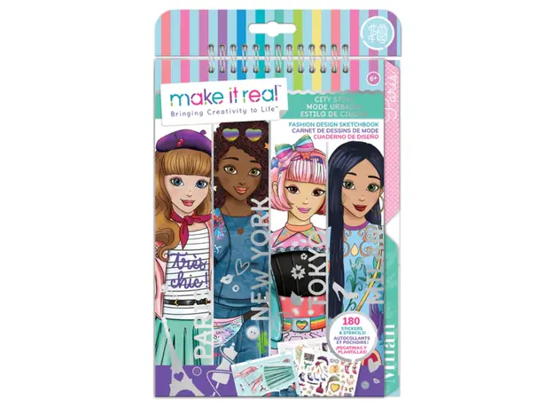 ნაკრები ესკიზების შესაქმნელად Make It Real Fashion Design Sketchbook: City Style
