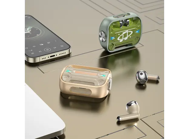 ყურსასმენი Hoco EW55 Trendy true TWS wireless headset Gold, 4 image