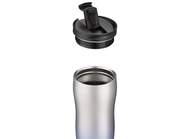 თერმოსი Ardesto Travel mug Metallic, 450ml, stainless steel, blue, 4 image
