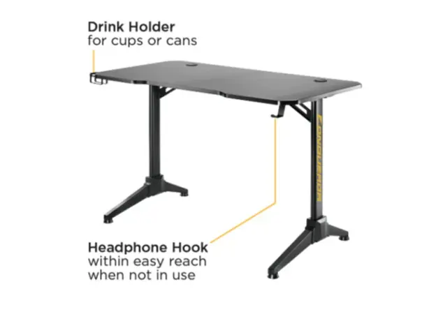 მაგიდა Vertex VX-GD-01B Conqueror Gaming Desk Black, 5 image