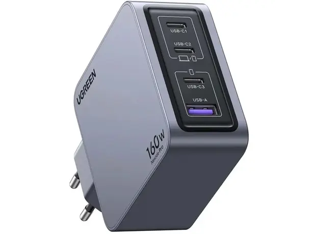 მობილურის დამტენი UGREEN X763 (25877) Nexode Pro, 160W, Type-C, USB, Grey, 4 image