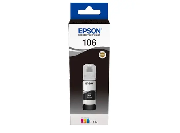 კარტრიჯი EPSON ORIGINAL (C13T00R140) I/C (b) 106 ECOTANK PHOTO BLACK INK BOTTLE L7180, 2 image