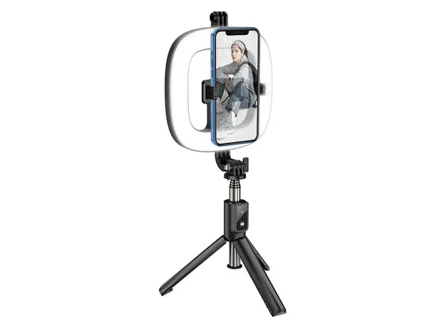 მობილურის სამაგრი Hoco LV03 Plus Showfull fill light live broadcast holder black, 3 image