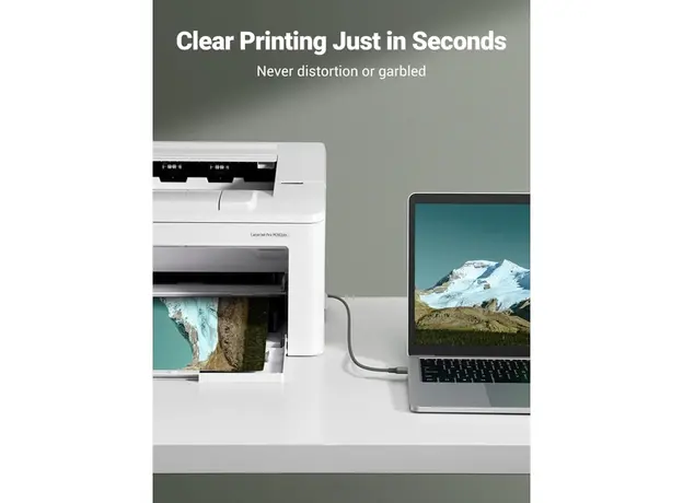 პრინტერის კაბელი UGREEN 90817, USB-A To USB-B, Printer Cable, 3m, Green, 6 image