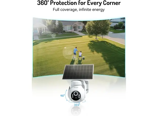 ვიდეო სათვალთვალო კამერა Blurams E20C, 3Mp, Solar Wireless 2K PTZ Security Camera, White, 4 image