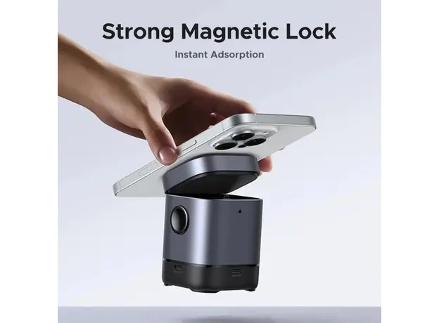 უსადენო დამტენი UGREEN Uno W709 (45775) Qi2, 15W, 2-in-1 Magnetic Wireless Charger, Black/Grey, 7 image