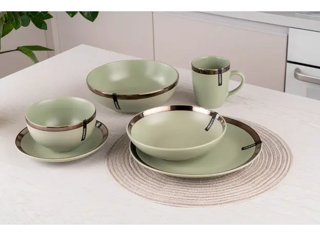 კერამიკის თეფში Ardesto Dinner plate Liguria Green bay, 26cm, ceramics, green, 3 image