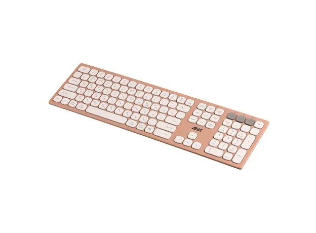 კლავიატურა 2E 2E-KS270WBPN Scissor, Wireless, USB, Bluetooth, Keyboard, Pink/White, 4 image