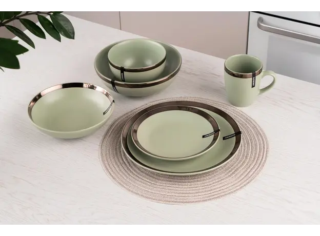 კერამიკის თეფში Ardesto Dinner plate Liguria Green bay, 26cm, ceramics, green, 5 image