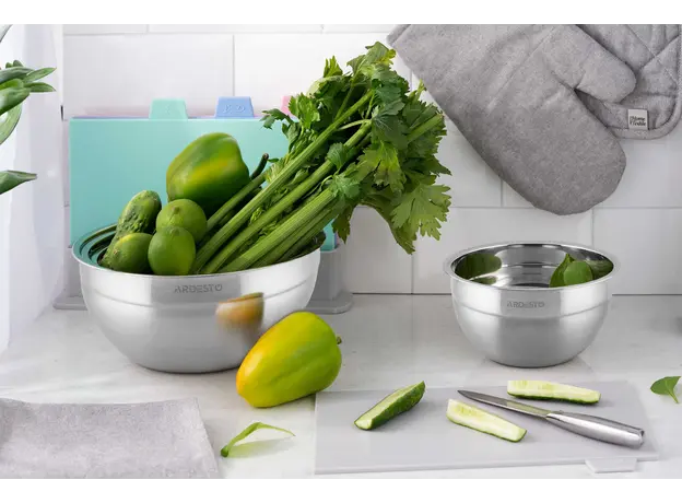 უჟანგავი ფოლადის ჯამი Ardesto Bowl Gemini, 18cm, 1.45l, stainless steel, 5 image