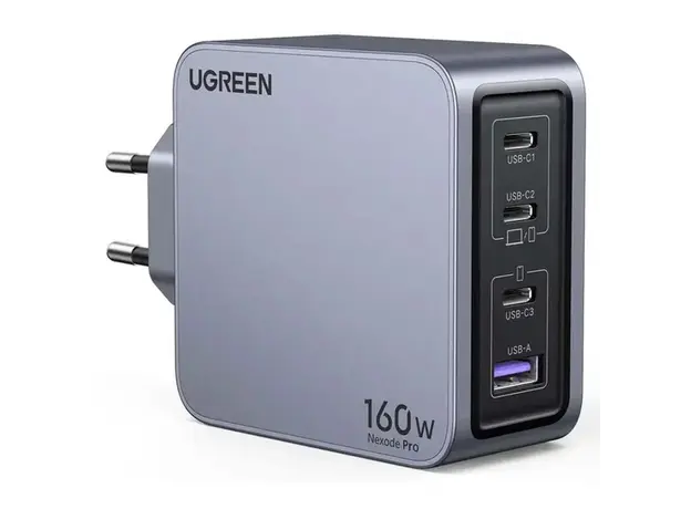 მობილურის დამტენი UGREEN X763 (25877) Nexode Pro, 160W, Type-C, USB, Grey