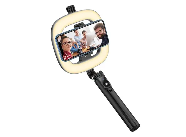 მობილურის სამაგრი Hoco LV03 Plus Showfull fill light live broadcast holder black, 5 image