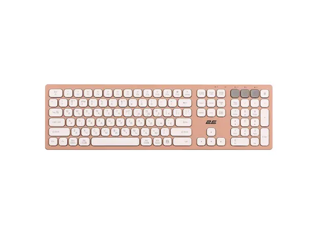 კლავიატურა 2E 2E-KS270WBPN Scissor, Wireless, USB, Bluetooth, Keyboard, Pink/White, 2 image