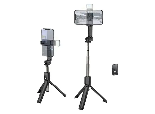მობილურის სამაგრი Hoco LV03 Plus Showfull fill light live broadcast holder black, 4 image