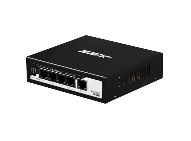 სვიჩი 2E 2E-SP401F-2 PowerLink, 5-Port, PoE+Switch, Black